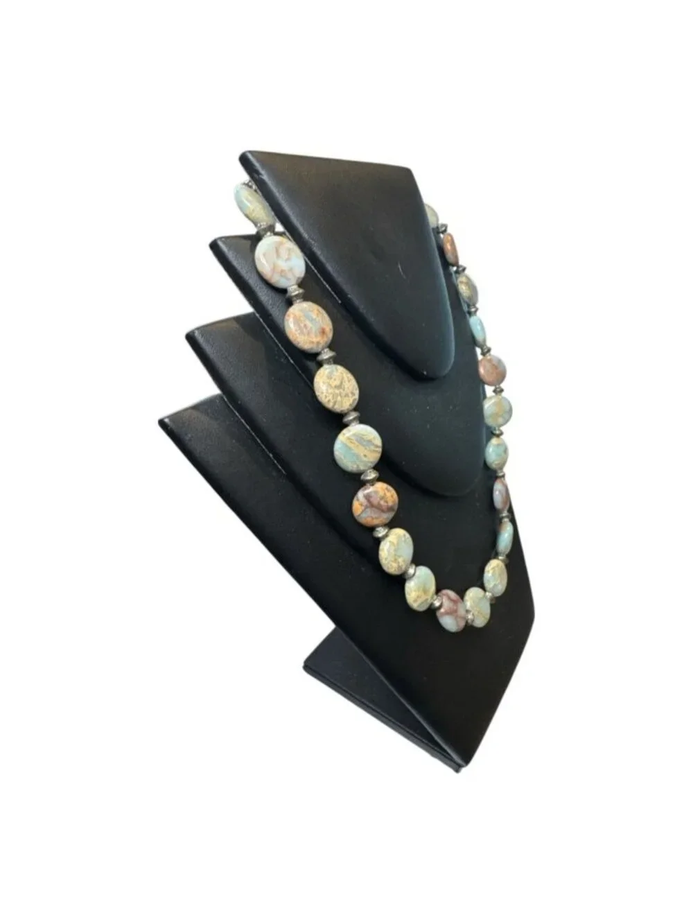 Natural Gemstone Beaded Necklace With Adjustable Clasp For Women Earth Tones